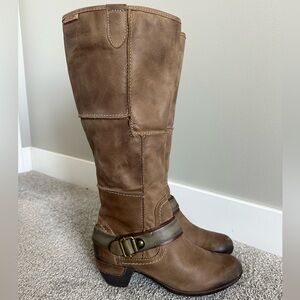 PIKOLINOS Distressed Brown Leather Zip Knee High Boots Women’s EU 37